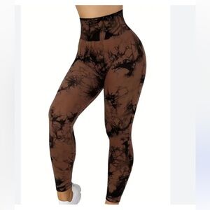 Yoga Tie-Dye Leggings viral leggings
Brown tie-dye leggings, butt lift